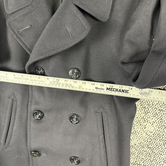 Vintage‎ US Navy Peacoat Mens 36 Regular 1962 Wool Dress Blue - Picture 11 of 13